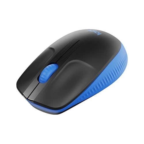 Logitech Wireless Mouse M190 - Groot symmetrisch gerond ontwerp, batterijlevensduur van 18 maanden met energiebesparende modus, nauwkeurige cursorbesturing en precies scrollen, breed scrolwiel - Blauw