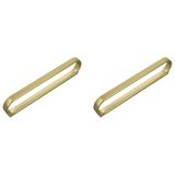 Amig - Pack of 2 Furniture Handles - 96/128 Mm - Brushed Gold - Made of Zamak - For Kitchen and Bathroom Furniture with a Modern Decorative Use - Mod. 841