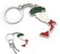 Powersell Sleutelhanger met sleutelring, Italiaanse nationale vlag, van metaal, accessoire voor dames en heren, cadeau-idee