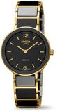 Boccia Titanium Boccia dameshorloge titanium keramiek 32mm goudkleurig zwart