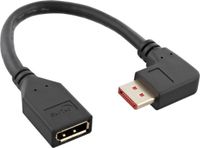 InLine Premium DisplayPort adapter - 90° haaks naar rechts - versie 1.4 (5K/8K 60Hz) / zwart - 0,15 meter