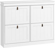 HOMCOM Opklapbare schoenenkast - MDF - Wit - 20 paar