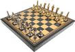 Italfama Ensemble exclusif 3-en-1 : jeu d'échecs égyptien + jeu de dames + jeu de backgammon