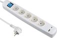 Electraline 62165 prise 5 voies Schuko - Câble 1.5M - Multiprise/Multiprise de table