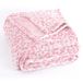 PLEASANT BOULEVARD Luipaard deken fleece, premium lichtgewicht, gezellige warme pluche microvezel sprei voor bank bank en bed (roze, plaid (127 x 152 cm)