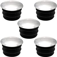 5 x End Caps for Round Tubes, Plastic, Chrome, Silver, Decorative, Ø 40 mm