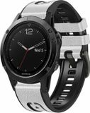 By Qubix - Geschikt voor Garmin bandje - 22mm Quickfit - Leer + Siliconen - Wit