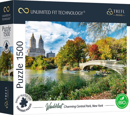 Trefl Prime - UFT Puzzel Wanderlust: Charming Central Park, New York - 1500 Elementen, Dikste Karton, BIO, EKO, New York USA, Reizen, Vermaak Voor Volwassenen En Kinderen Vanaf 12 Jaar