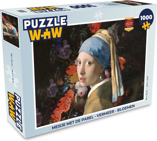 MuchoWow Puzzel Meisje met de parel - Vermeer - Bloemen - Legpuzzel - Puzzel 1000 stukjes volwassenen