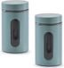 Zeller Voorraadpot - 2x - met venster - eucalyptus groen - 900 ml - D10 x H18 cm