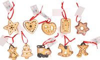 Bellatio Decorations G. Wurm Gmbh + Co. Kg Kersthangers set van 10 stuks kerstkoekjes ornamenten 5 cm