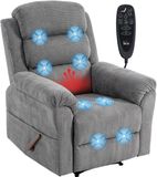 Homcom Massagestoel - Stof - Metaal - Grijs - Elektrisch