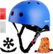 Alsterwell Casque enfant Casque de vélo enfant EN1078 CE Certified, Sangle de menton réglable, Autocollants 3D DIY & réfléchissants, Casque de sport pour trottinette & patins à roulettes