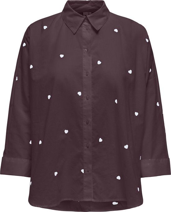 ONLY - ONLNEW LINA GRACE LS EMB SHIRT NOOS WVN - Winetasting - Women's Blouse - Size S