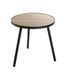 HAKU Bijzettafel rond eiken zwart MDF metaal ronde salontafel - Maat: H 52 cm x Ø 50 cm, Stijl: Modern