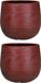 Mica Decorations Pot de fleurs - Set de 2 - Bordeaux Rouge - Céramique - 19x21 cm