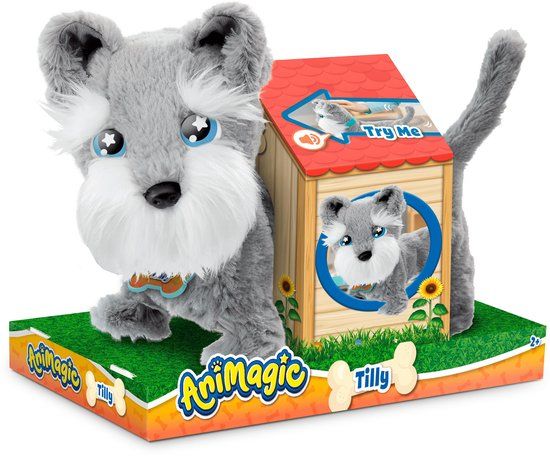 Animagic Tilly Terrier Interactieve Knuffel - Multicolor - 23cm - 2+ jaar