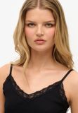 Superdry Essential camitopje met kanten boord Dames Zwart