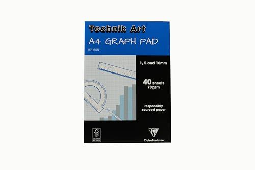 Clairefontaine Technik Art Graph Pad - A4 - Blue & White - 40 Sheets