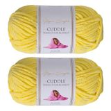 Utopia Crafts Cuddle Super Chunky Chenille Soft Yarn for Knitting and Crochet 2x 100g (Lemon)