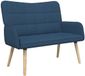 vidaXL Canapé 2 places Bleu 115 x 61 x 87 cm Tissu