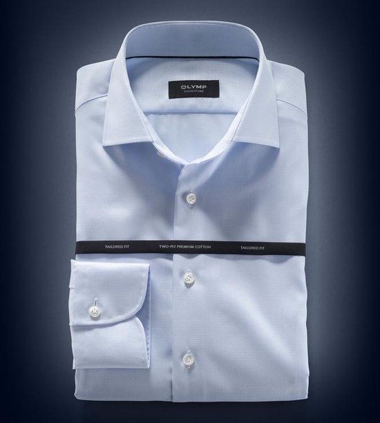 OLYMP Signature Overhemd Savio - Lichtblauw - Heren - Maat 39 - Modern-fit