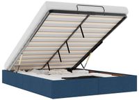 vidaXL Bedframe Stof Blauw 140x200 cm