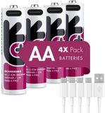 Uniross Pile lithium rechargeable AA USB-C 1,5V pack de 4