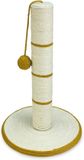 Merkloos / Sans marque Wan GmbH Paalkrabber met bal voor katten - Wit en goud - 30 x 30 x 46 cm - Kattenspeelgoed