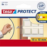 tesa Protect Vierkante Beschermkussentjes - 8 Stuks - 10 mm x 10 mm - Wit