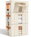 Boîte de rangement 3 x 100 litres, beige, empilable, en tissu Oxford