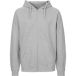 Neutral Unisex Tiger Cotton Hoodie With Zipper NET63301 - Sport Grey - S