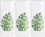 Merkloos 3x Witte radiator waterverdampers/luchtbevochtigers Monstera blad 21 cm