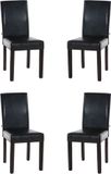 CLP Ina Set van 4 Eetkamerstoelen - Kunstleer bruin donkerbruin