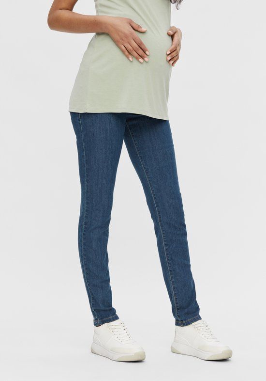 MAMALICIOUS MLJULIA Slim Fit Zwangerschapsjeans - Medium Blue Denim - Maat W26 X L32