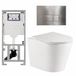 QeramiQ Dely Toiletset - 36.3x51.7cm - diepspoel - rimless - Geberit UP320 inbouwreservoir - met Burda frame - softclose toiletzitting - steel bedieningsplaat - rechtehoekige knoppen - mat wit