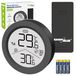 GreenBlue Station météo sans fil, avec capteur de température intérieure et extérieure, horloge, choix entre °C et °F, portée jusqu'à 60 mètres, noir, incluant 4 piles alcalines AAA de Varta (modèle GB162 B)