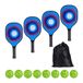 Relaxdays pickleball set, 4 paddles & 8 ballen, voor park, strand, volwassenen, rackets met zak, hout, meerkleurig