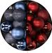 Merkloos / Sans marque Kerstversiering 24x stuks kunststof kerstballen mix van donkerblauw en donkerrood 6 cm