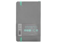 Antartik Notitieboek met elastiek, witte deksel, A6, geruit, grijs en turquoise, 100 vellen, 80 g, FSC