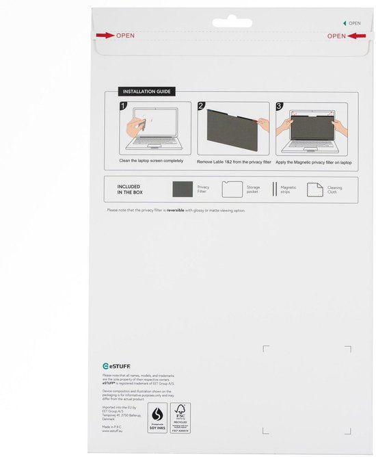 eSTUFF Magnetic Privacy Filter 13" 3:2 for Surface Pro 8