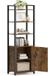 VASAGLE Bibliothèque à 6 niveaux, étagère haute avec porte, cadre en métal, étagères réglables, 24 x 40 x 159,5 cm, salon, chambre, brun rustique et noir d'encre