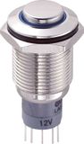 TRU COMPONENTS 701860 LAS2GQH-11ZE/B/12V/N/P Interrupteur à bouton-poussoir résistant au vandalisme 250 V/AC 3 A 1x marche/marche Continu Bleu