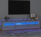 Maison Exclusive - Meuble TV avec éclairage LED, gris sonoma, 195x35x40 cm