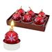 Dekohelden24 Set van 6 theelichtjes kerstballen, kerstboombal in rood, afmetingen per theelicht (l x b x h): 4 x 4 x 5 cm.