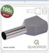 Quadrios 22C438 Dubbele adereindhulzen 4 mm² Deels geïsoleerd Grijs 1 set(s)