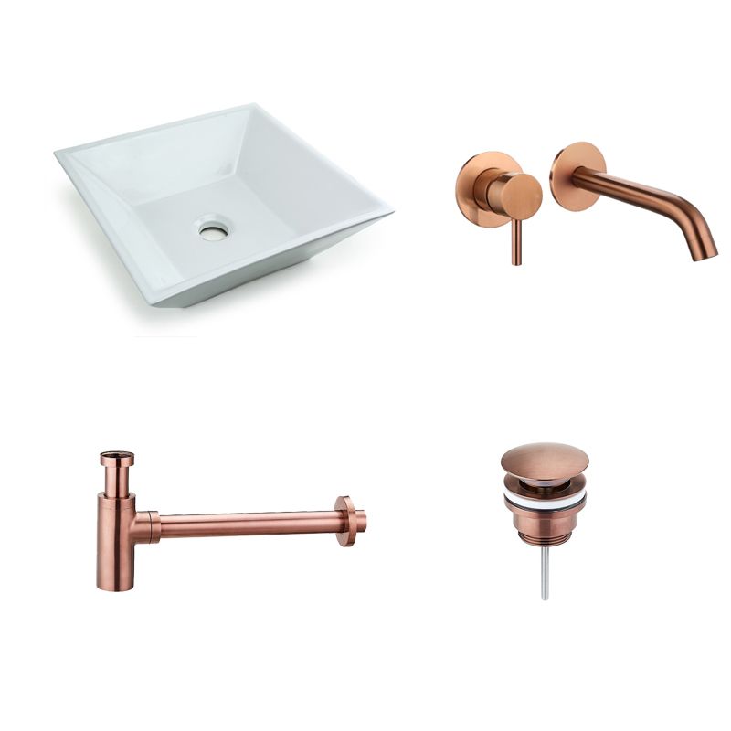 Badkamerplanet Waskomset Trento Brons 38,5x38,5x12 cm - Keramiek