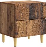 vidaXL Nachtkastje Oud hout 43 x 34,5 x 48 cm Bewerkt hout