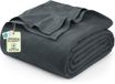 Utopia Bedding 100% katoen deken (Queen Size - 228 x 229 cm) 350 g/m², lichtgewicht thermische deken, zachte ademende deken voor alle seizoenen (rookgrijs)