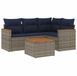 vidaXL Ensemble de banc de jardin 5 pièces avec coussins, gris, polyrotin